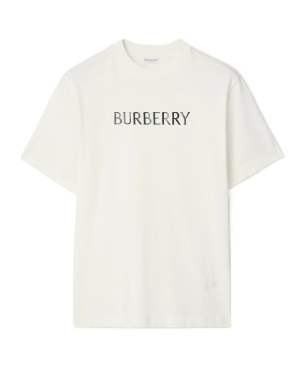 Burberry Cotton T Shirt Featuring Front Logo Print In White