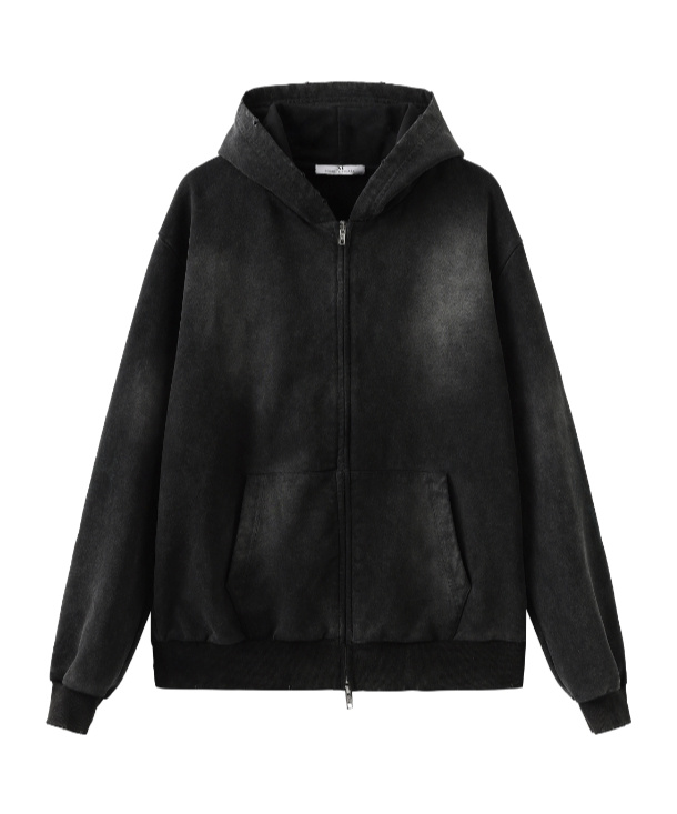 Marissa Chiara Long-sleeved Zip-up Sweatshirt In Black