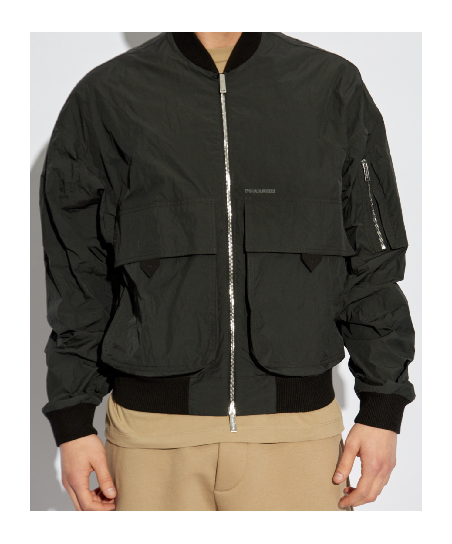 Dsquared2 Mens Black Superlight 80's Bomber Shell Jacket In Black