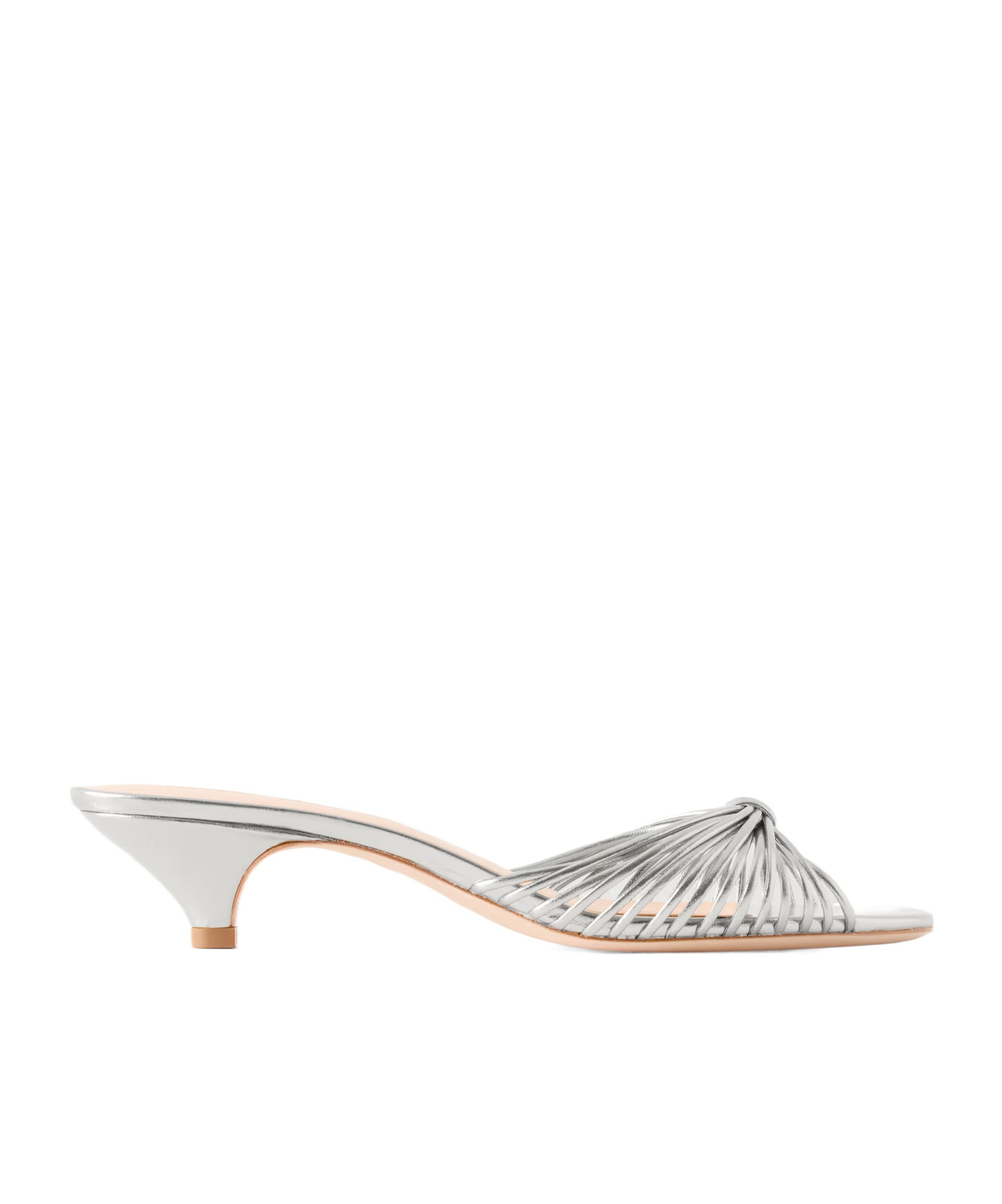 Loeffler Randall Metallic-leather Mules In Silver