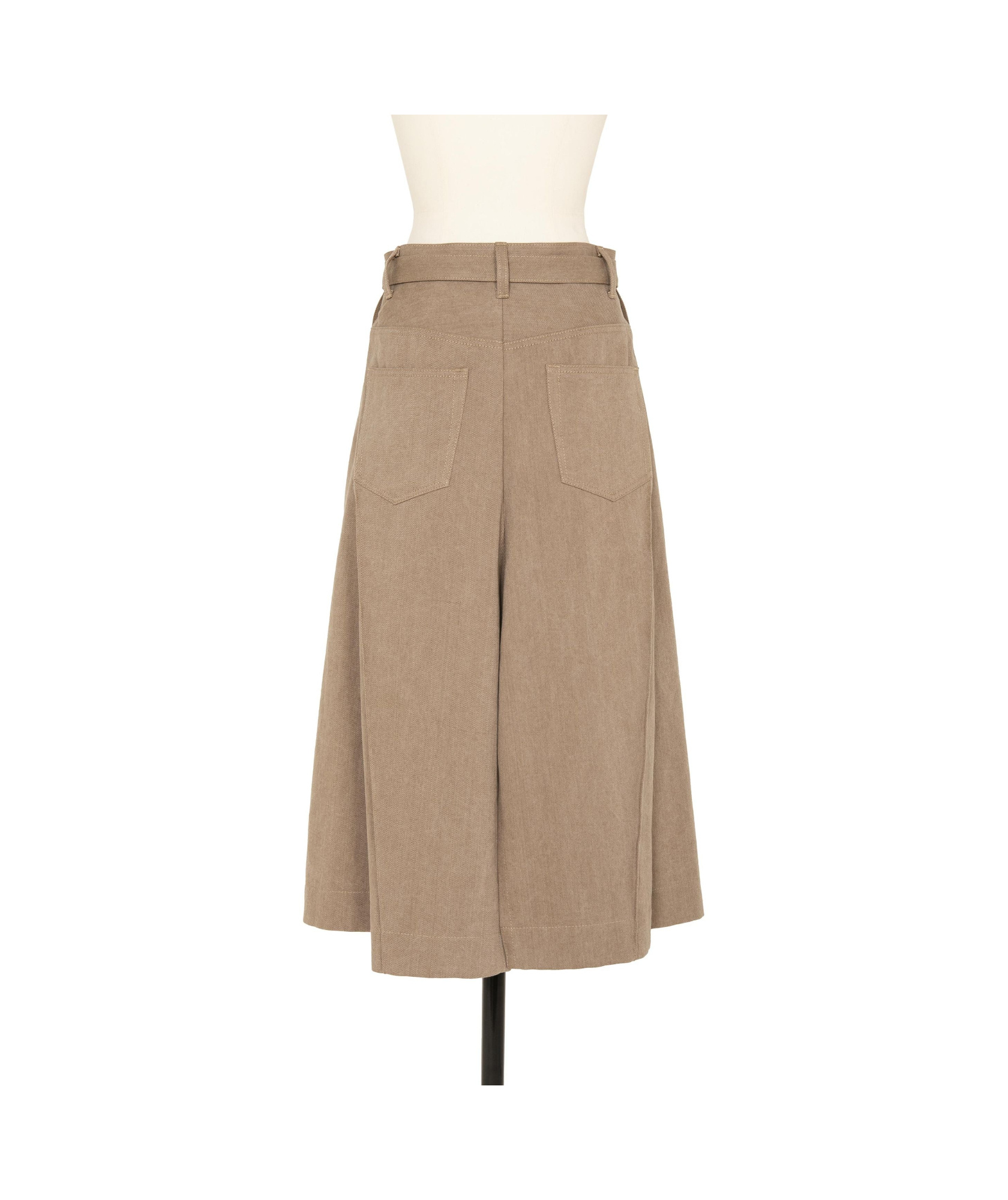 Sacai Beige Mix Denim Midi Skirt In Nude