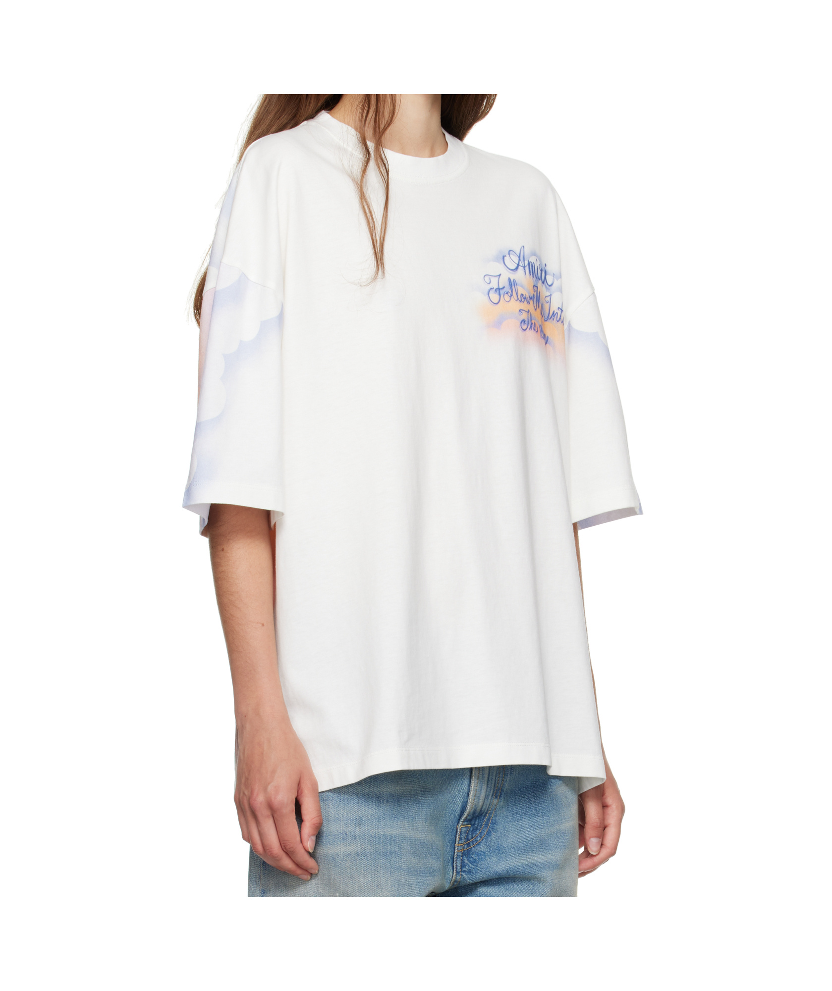 Amiri Off-white 'follow Me' Oversized T-shirt In White