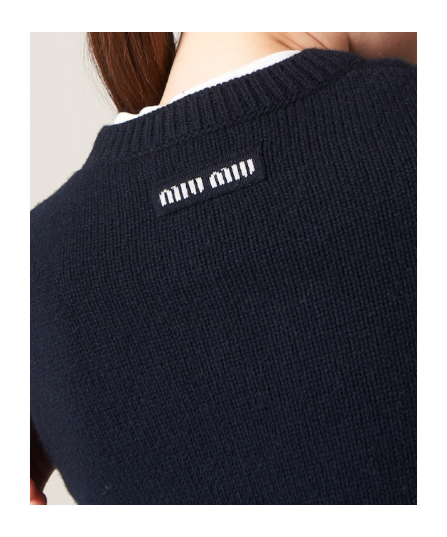 Miu Miu Plain Knit Cashmere Jumper In Black