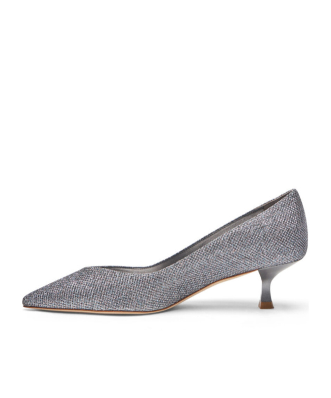 Stuart Weitzman Eva 35mm Glitter Pumps In Gray