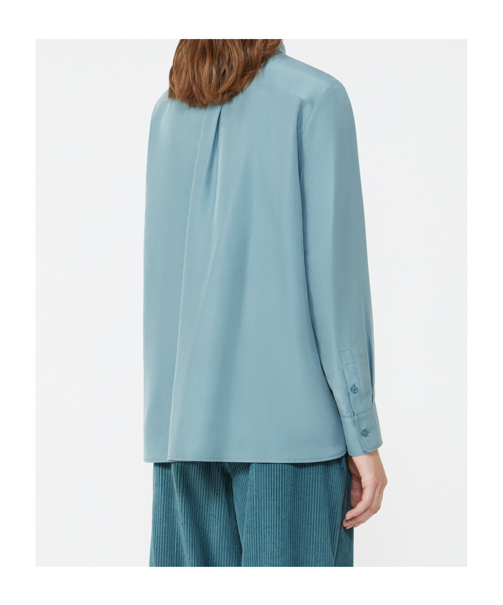 Weekend Max Mara Weekend 2 Pamir Washed Silk Shirt In Blue