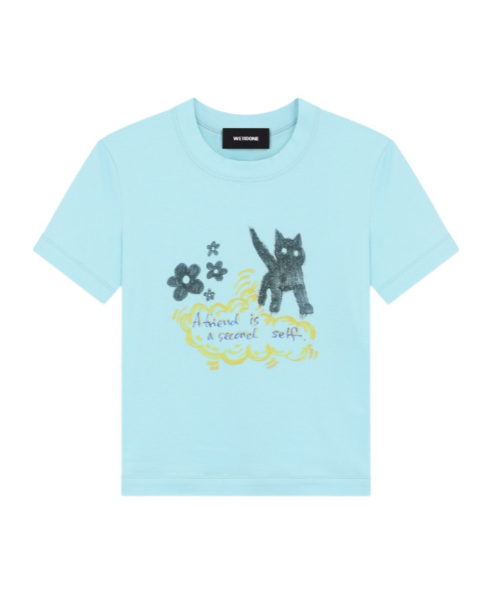 We11 Done Illustration-style Print T-shirt In Blue