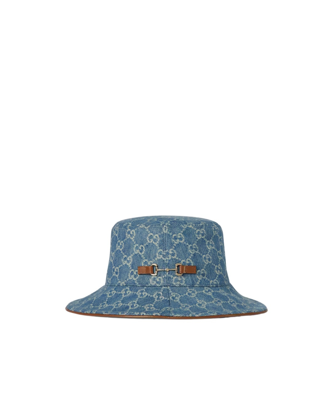 Gucci Gg Denim Bucket Hat With Horsebit In Blue