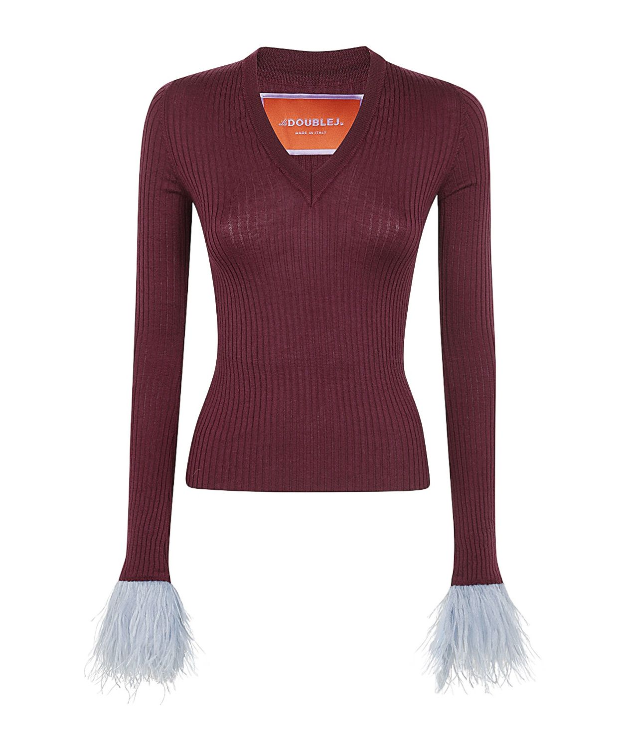 La Doublej Ribbed Jumper In Red