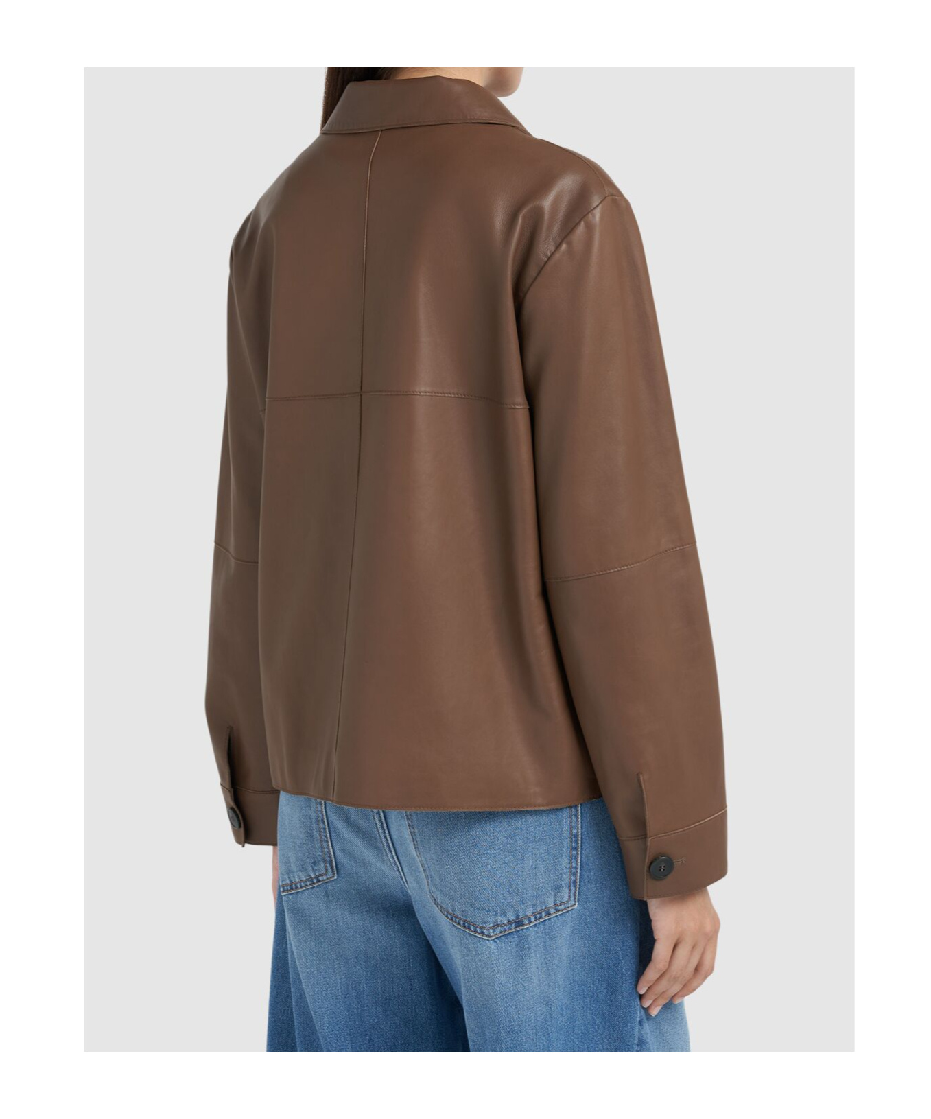 Weekend Max Mara Long-sleeved Leather Jacket