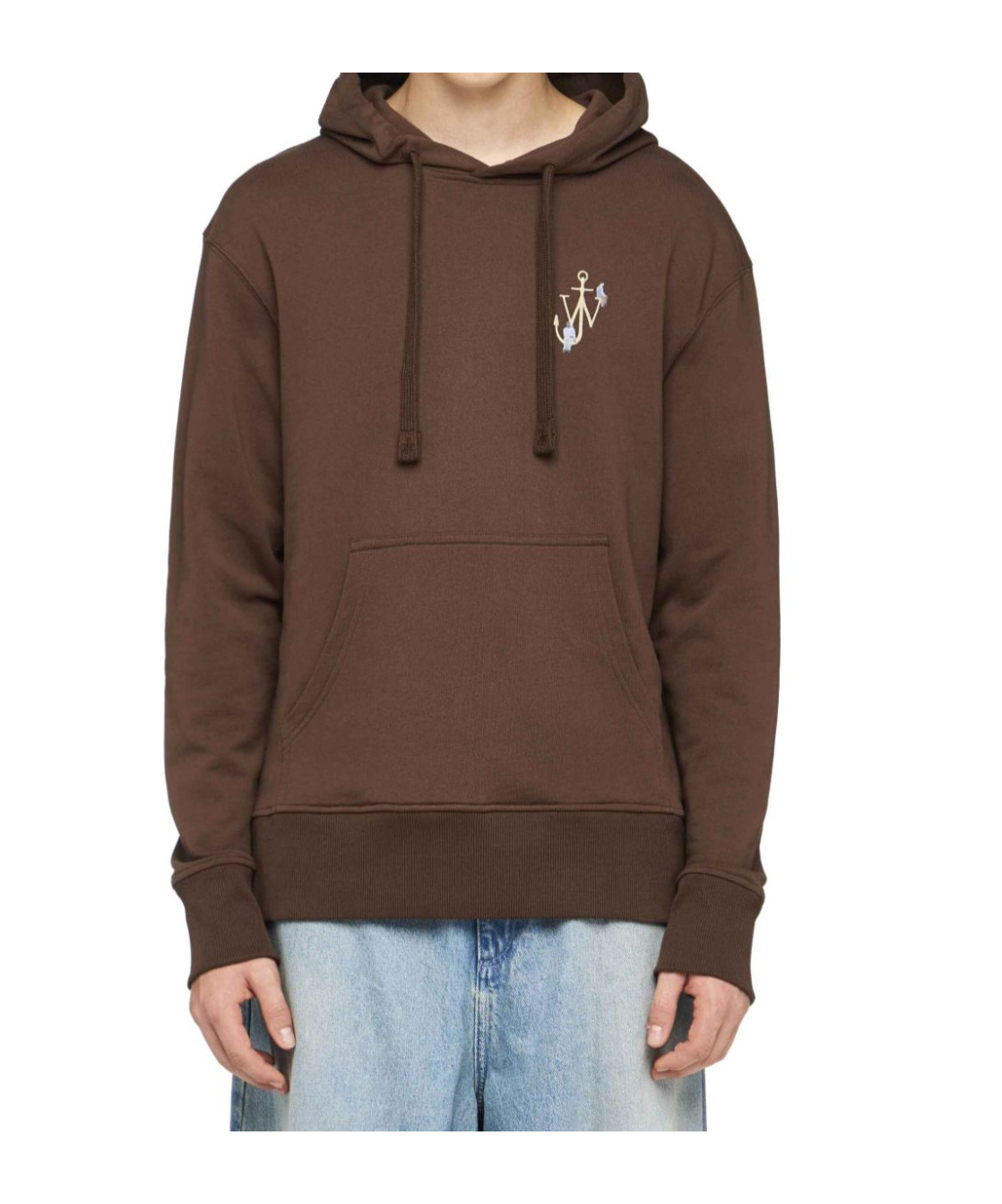 Jw Anderson Hoodie With Anchor Embroidery In Green