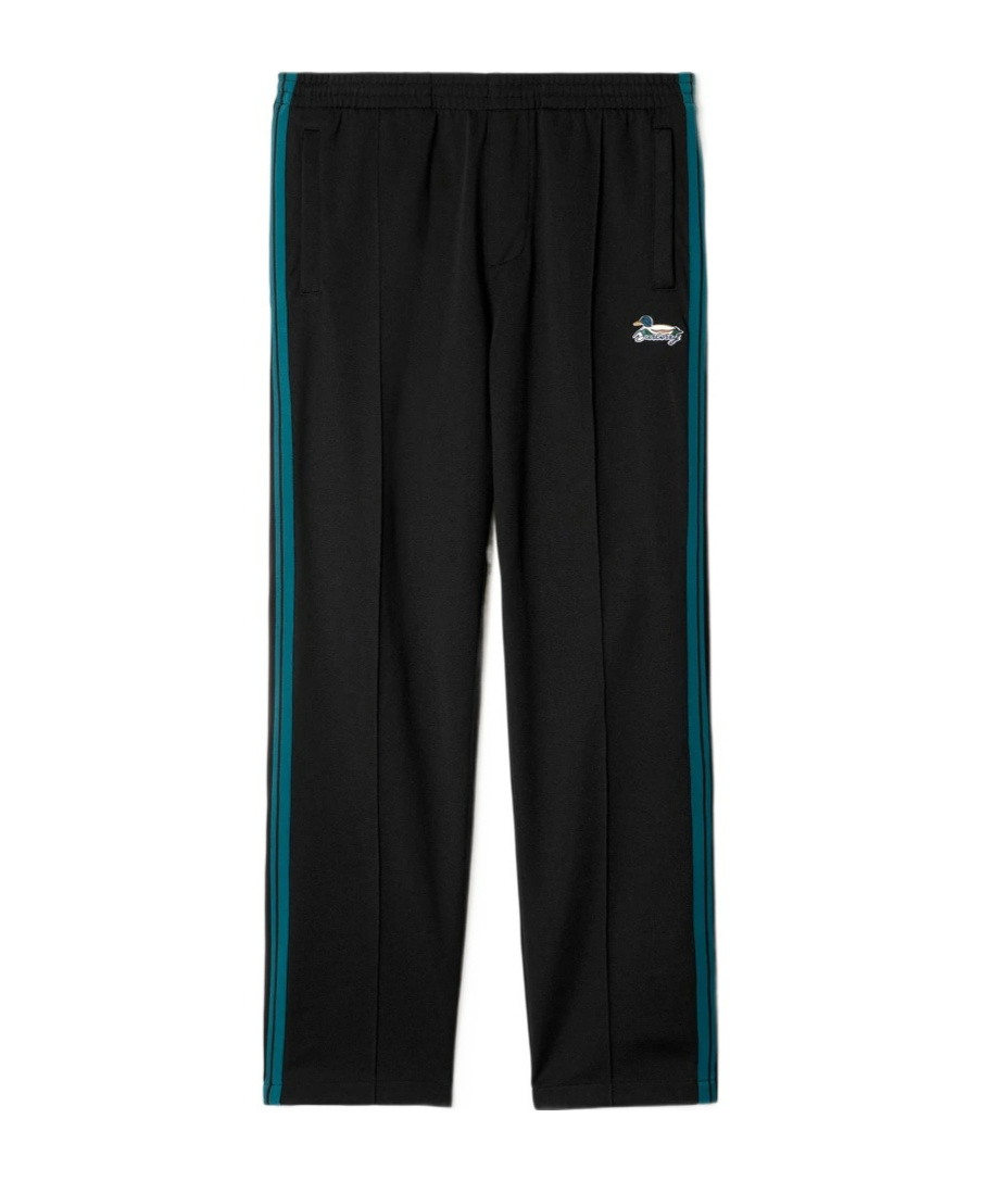 Burberry Duck-embroidered Side-stripe Track Pants In Black