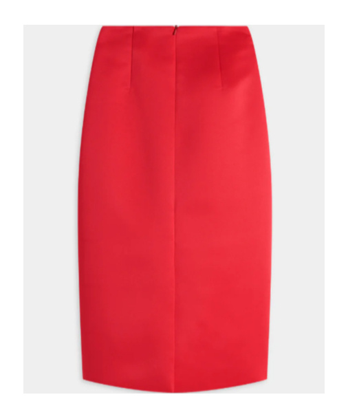 Simone Rocha Pleated Satin Pencil Skirt In Red