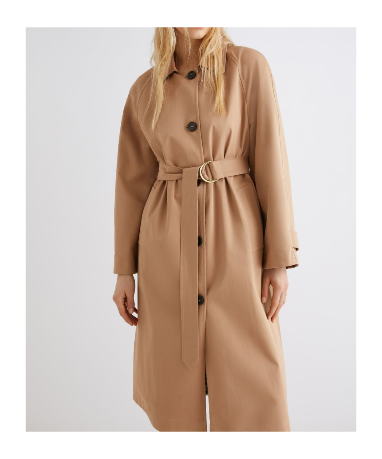 Marella Stretch Gabardine Trench Coat - Camel In Brown