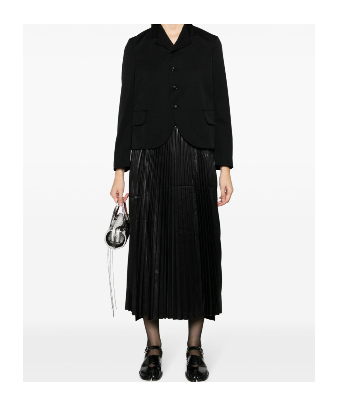 Junya Watanabe Pleated Layered Cropped Trousers In Black