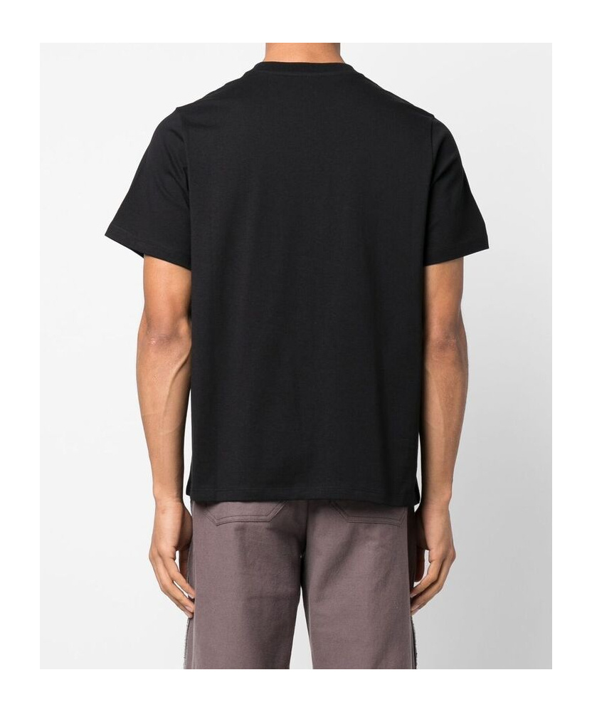 Coperni Black Crewneck T-shirt With Print On The Front In Cotton Man