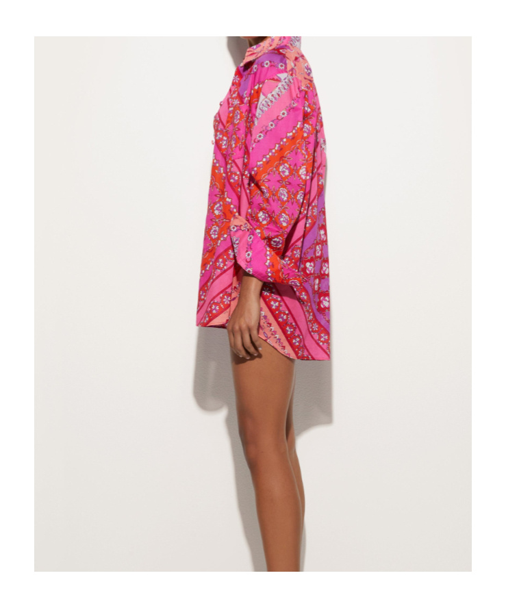 Pucci Geometric And Floral Pattern Shirt In Pink