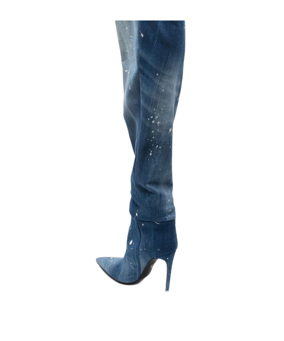 Dsquared2 Women Denim Heel Boots In Blue