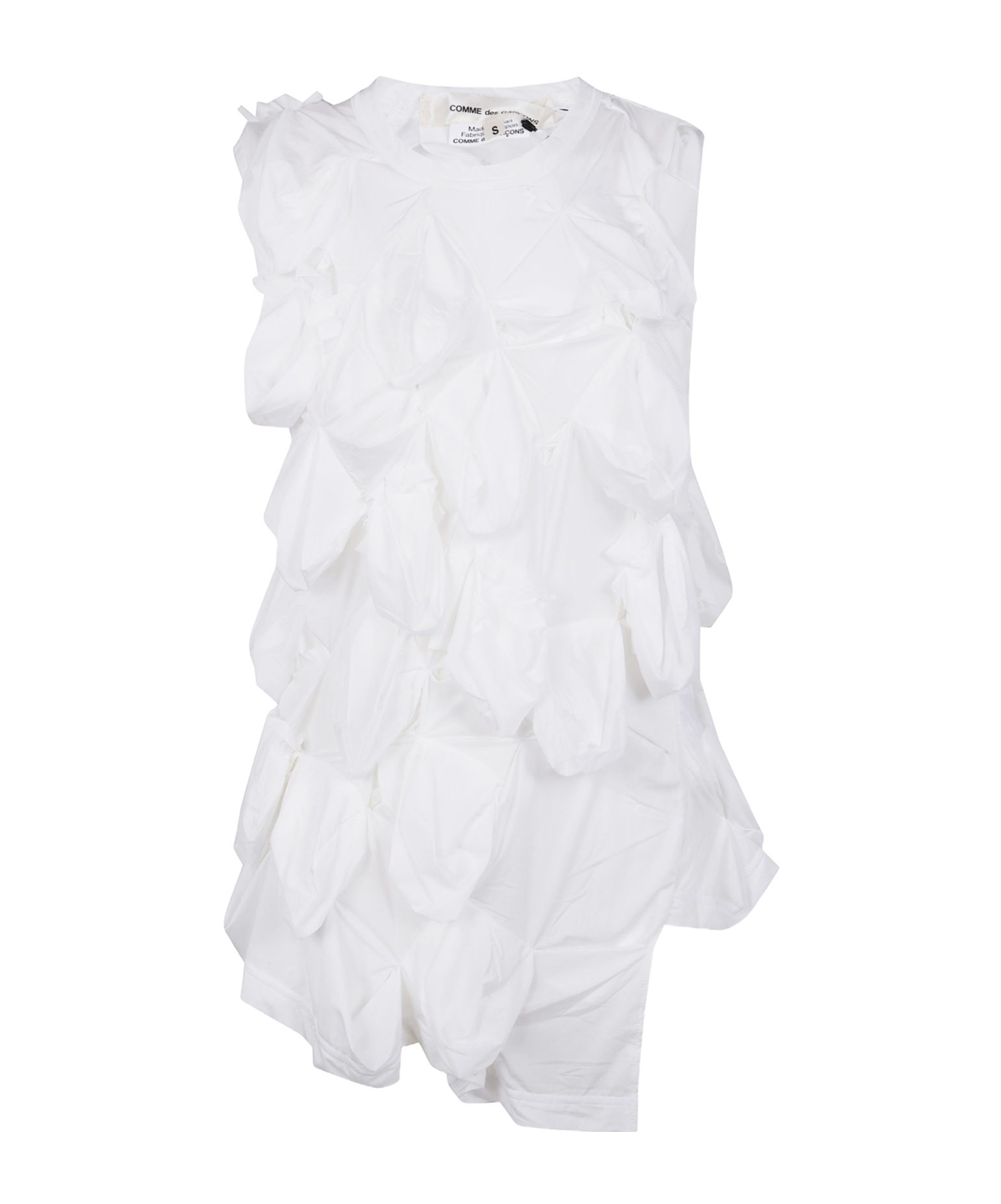 Comme Des Garçons Detailed Sleeveless Top In White