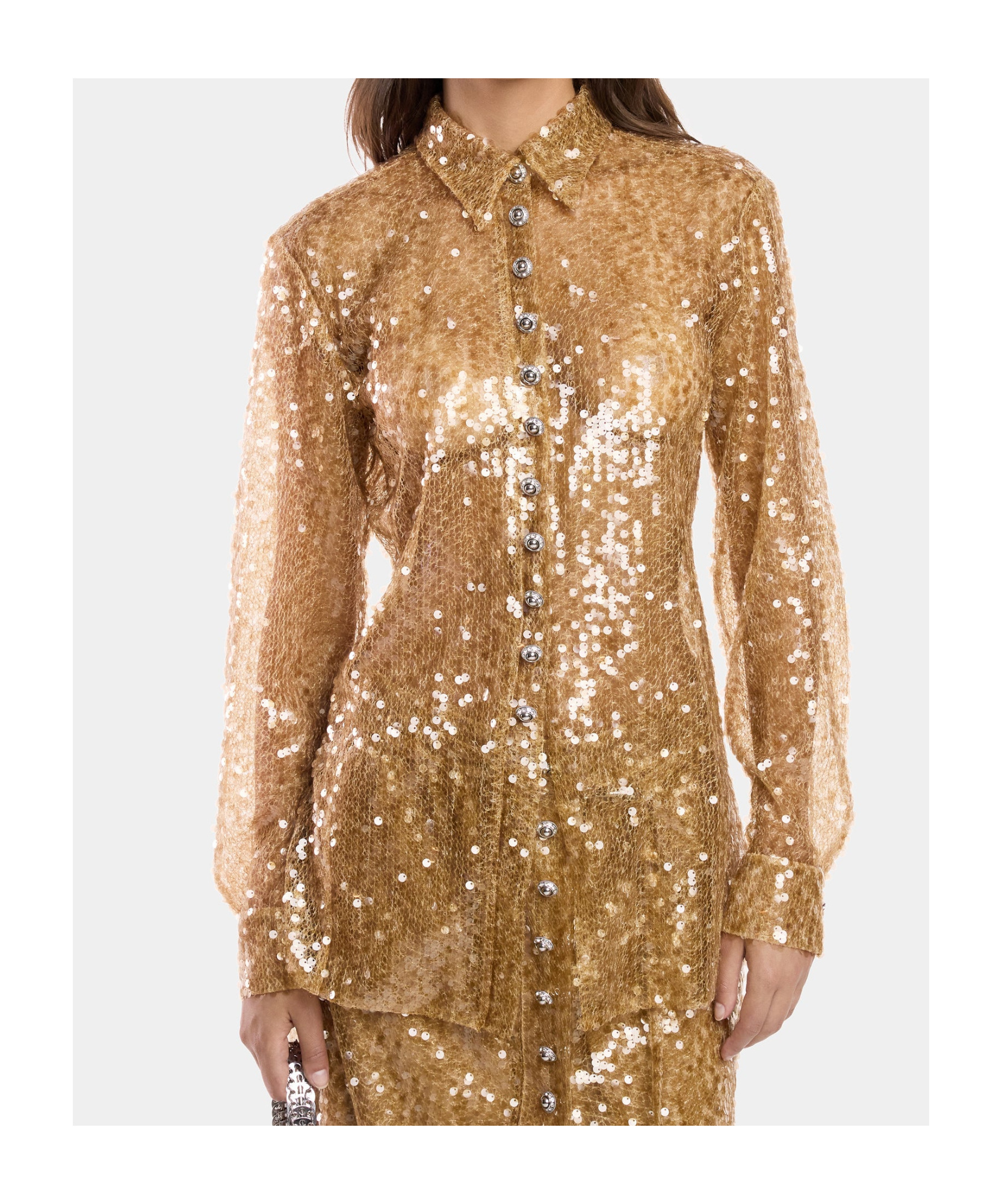 RABANNE SEQUIN-EMBROIDERED SHIRT 