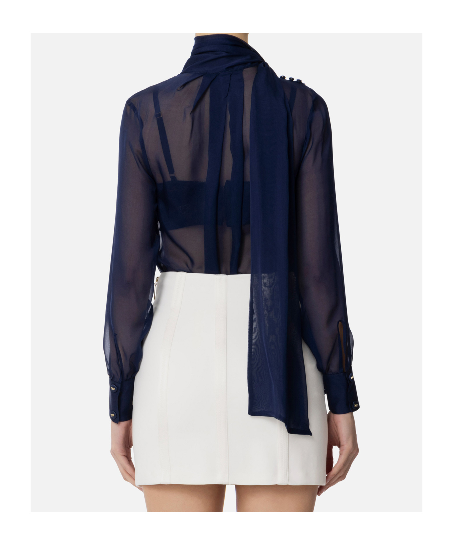Elisabetta Franchi Strap Shirt In Black