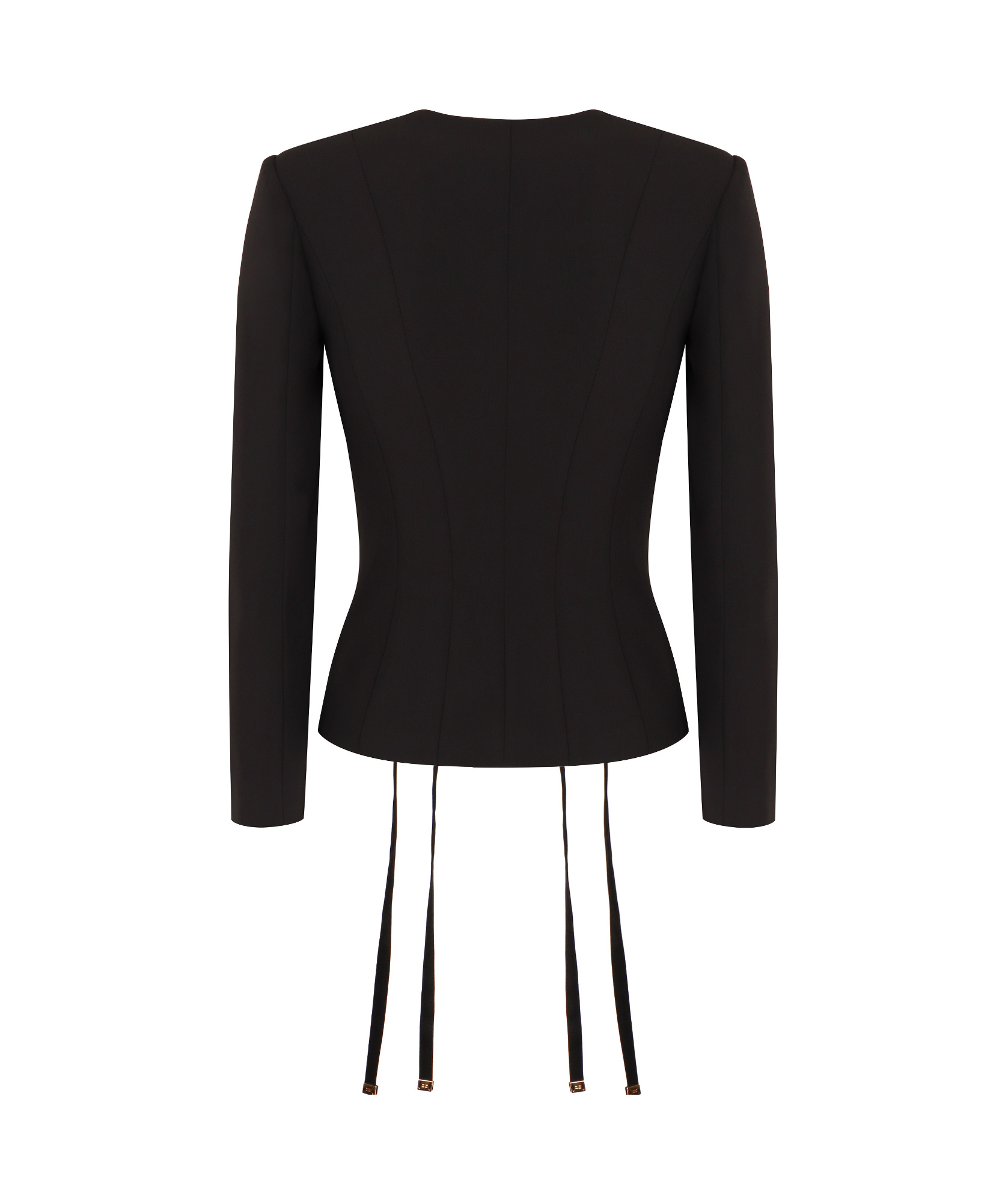 Elisabetta Franchi Diagonal Lace Jacket In Black