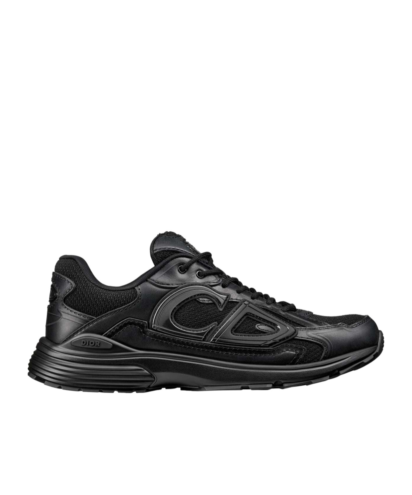 Dior Men B30 Countdown Low-top Leather And Mesh Sneakers In Black