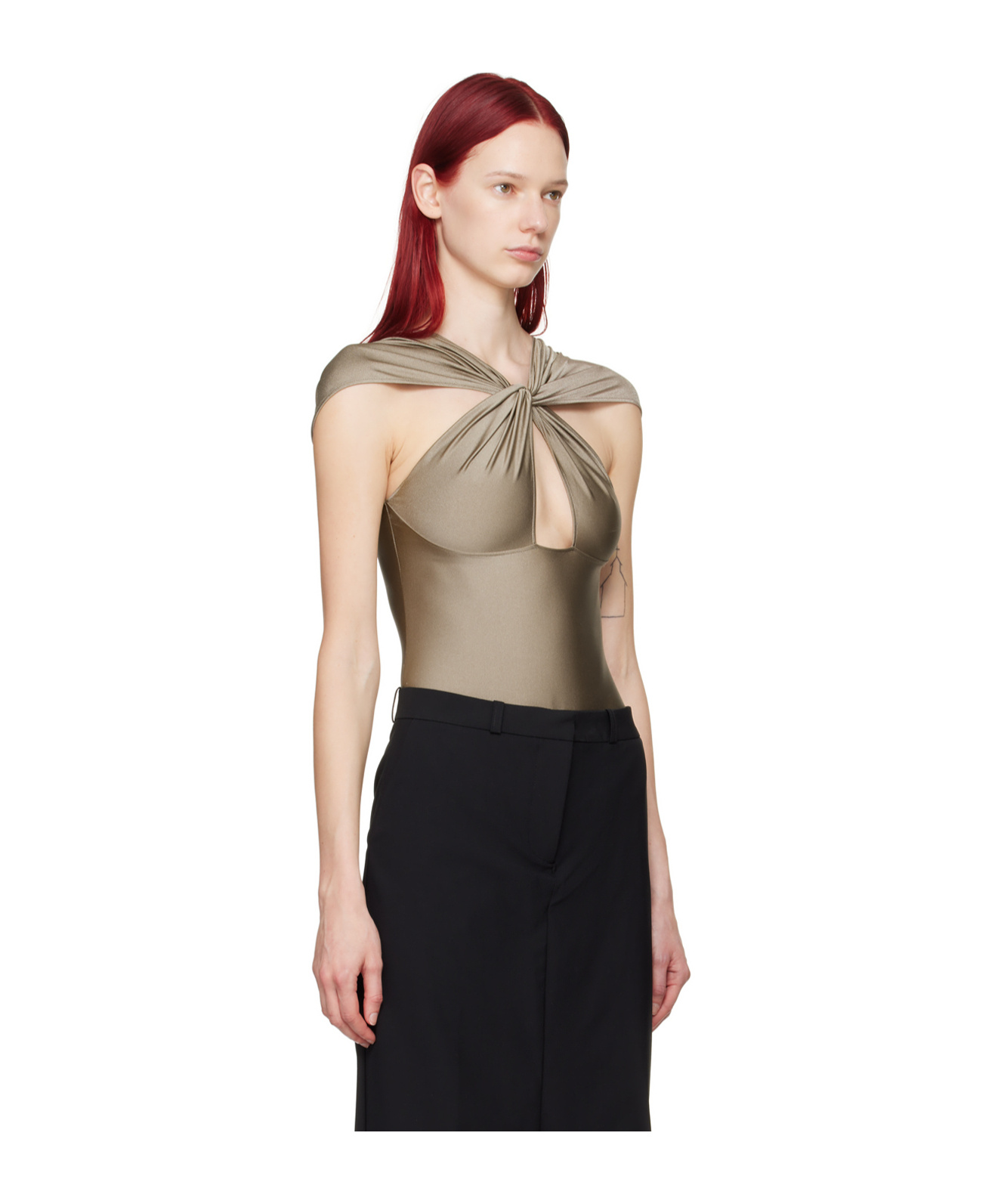 Coperni Hollowed-out Twisted Pleated Jumpsuit In Black