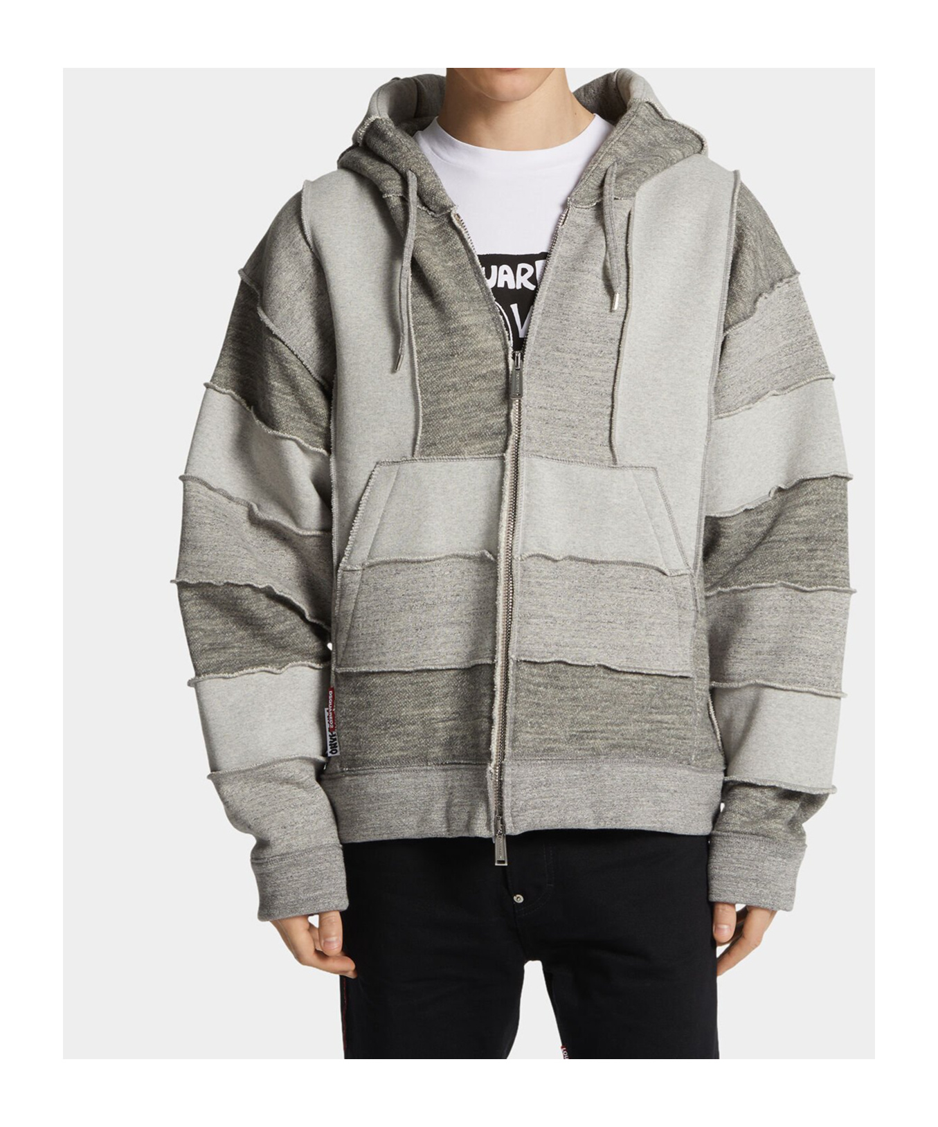Dsquared2 Magliano X D2 Mix Grey Venue Fit Zipped Hoodie In Gray