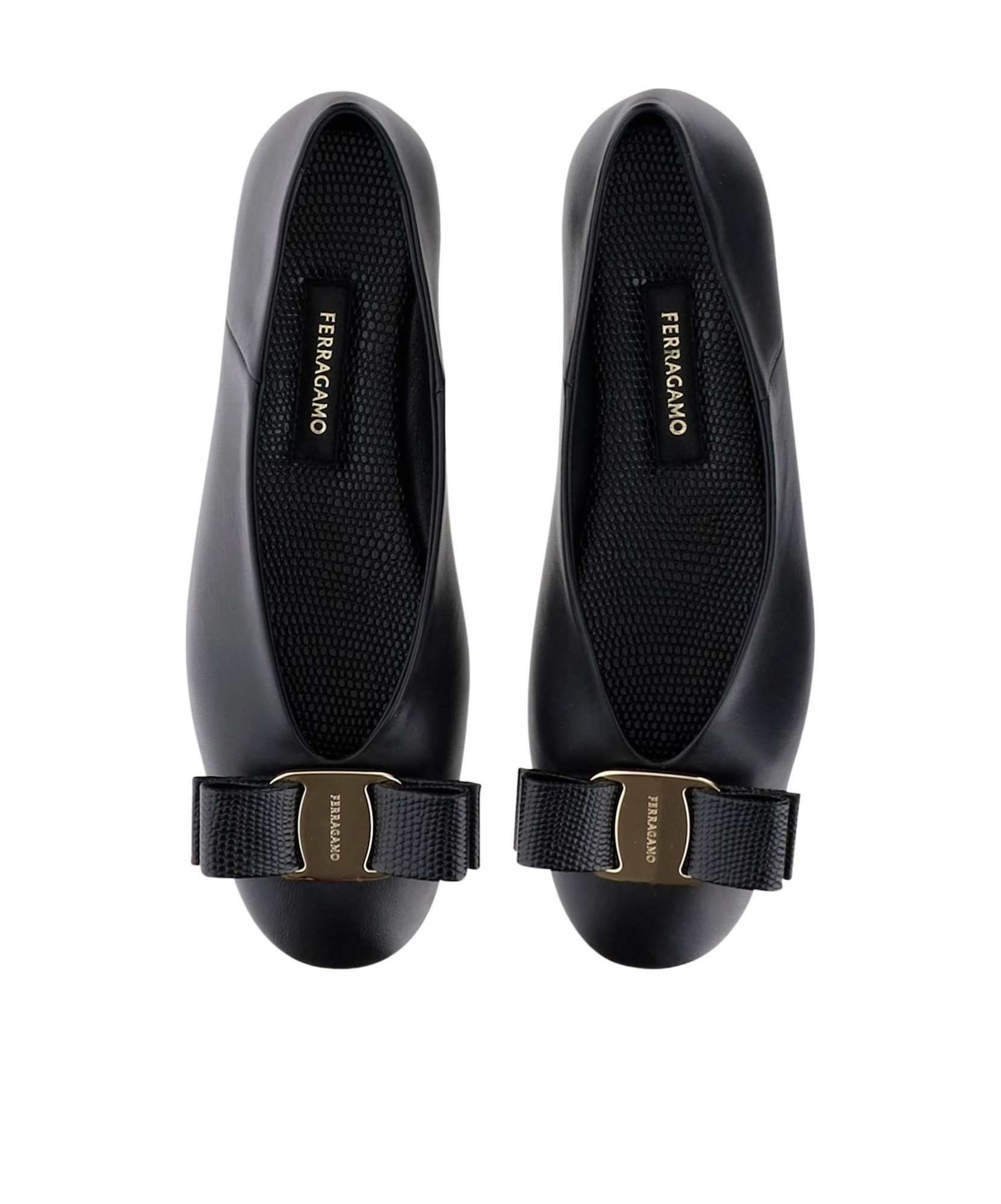 Ferragamo Vara Bow Ballet Flats In Black