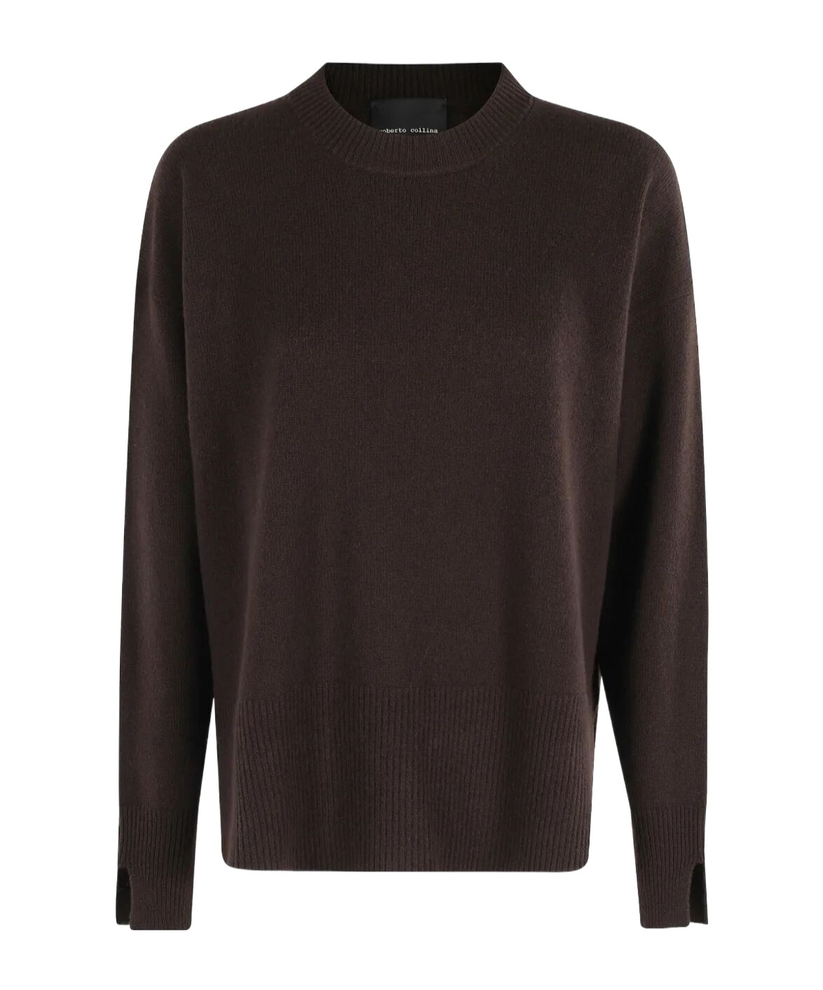 Roberto Collina Wool And Cashmere Crewneck Sweater Clothing In Brown