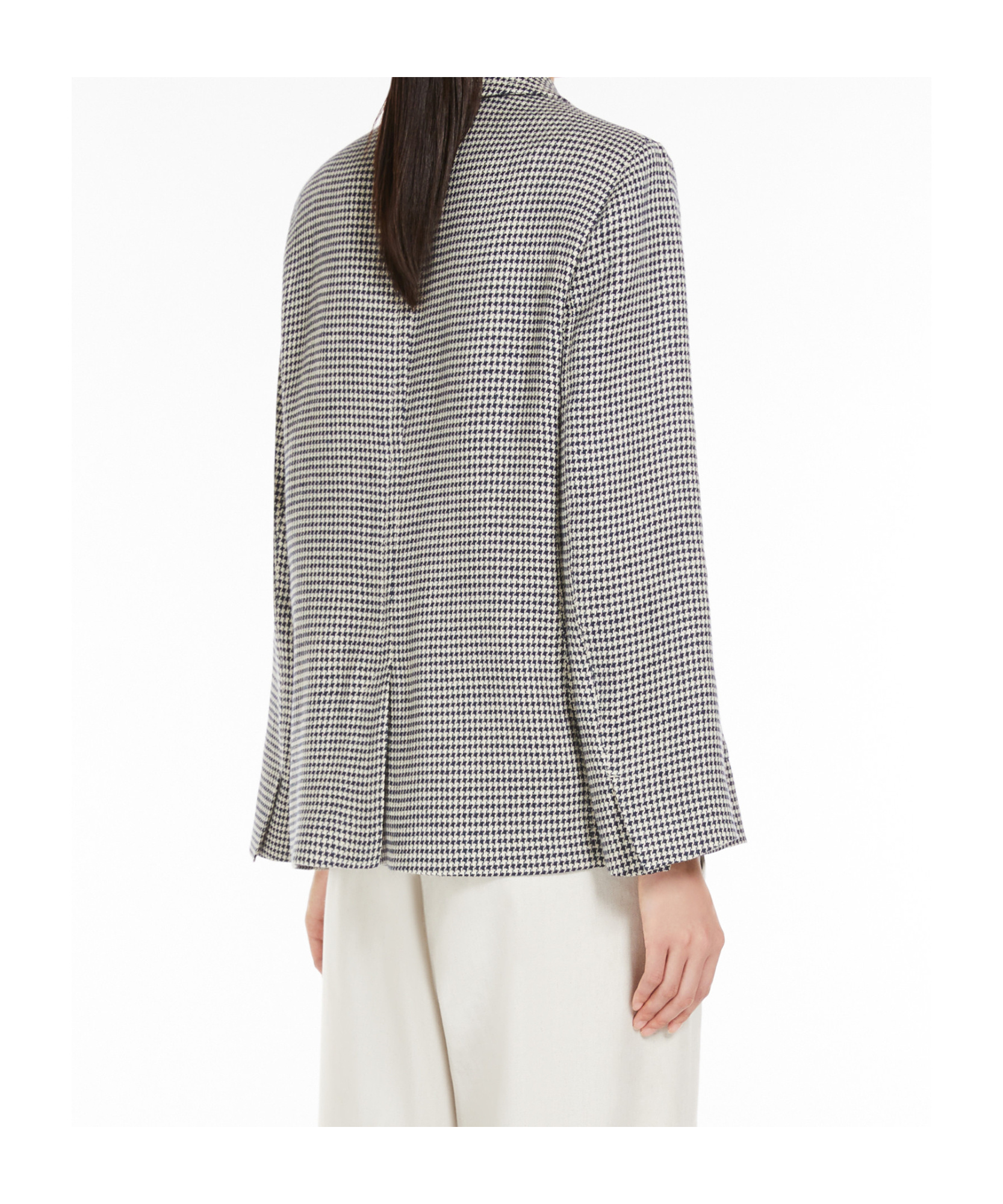 Max Mara Houndstooth Blazer In Gray