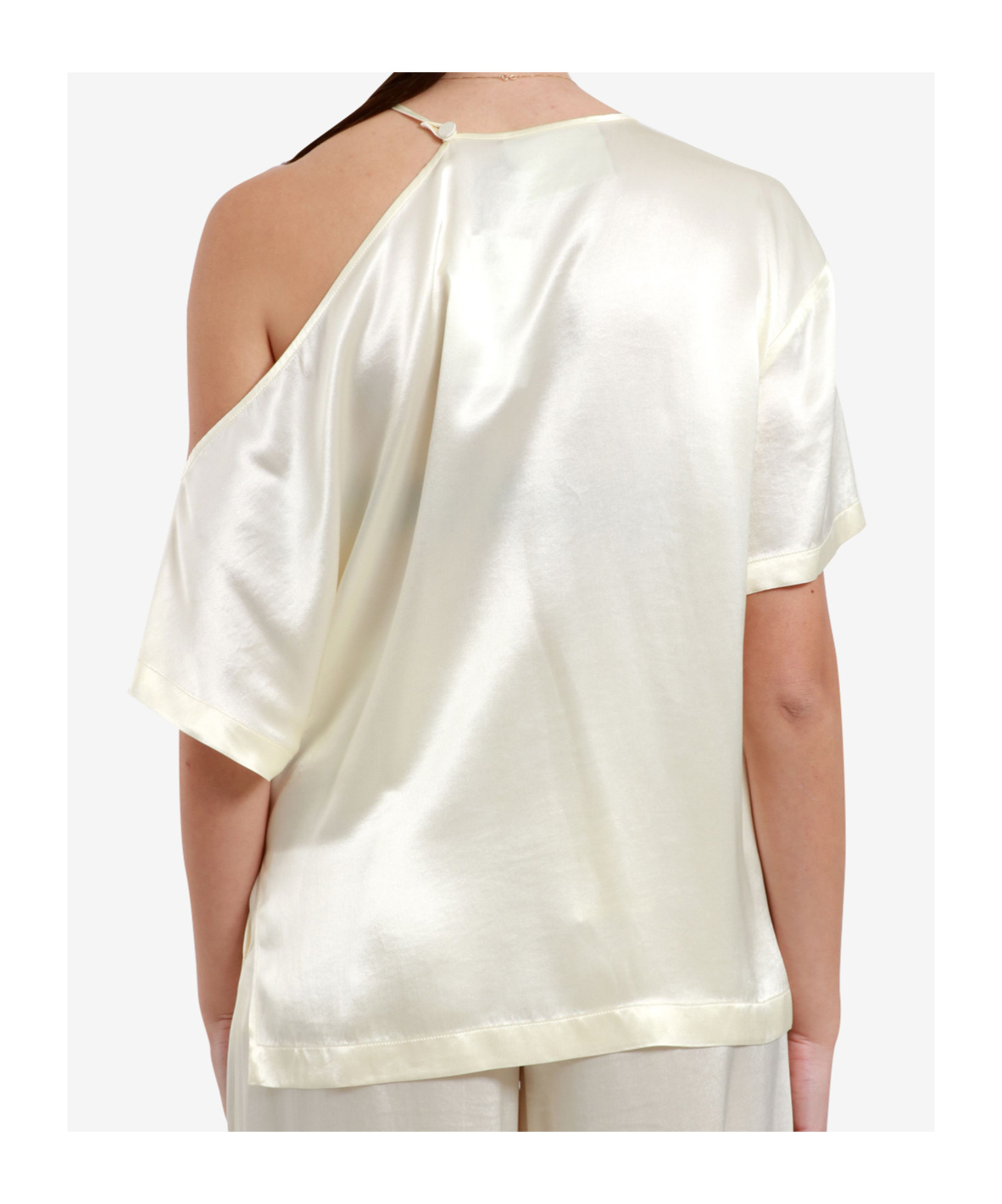 Erika Cavallini Asymmetrical Shoulder Blouse In White