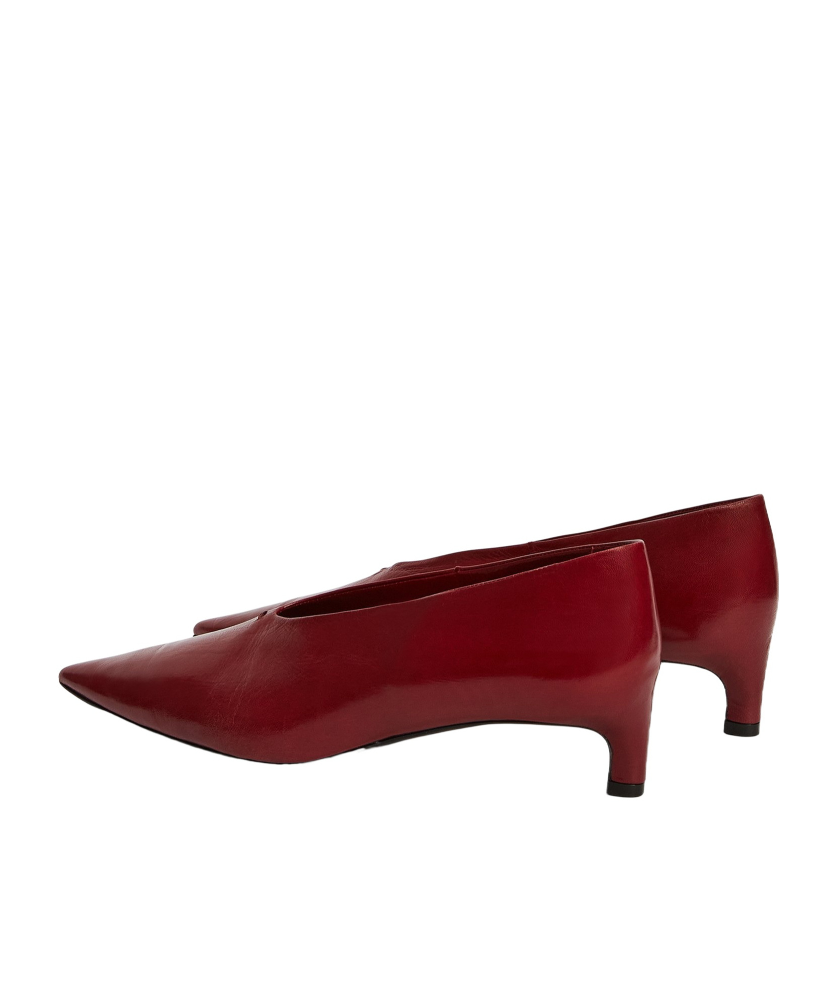 Jil Sander Glossed-leather Pumps In Red