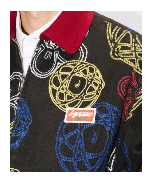 Kenzo ' X Futura 2000' Embroidered Zip-up Utility Jacket In Multi
