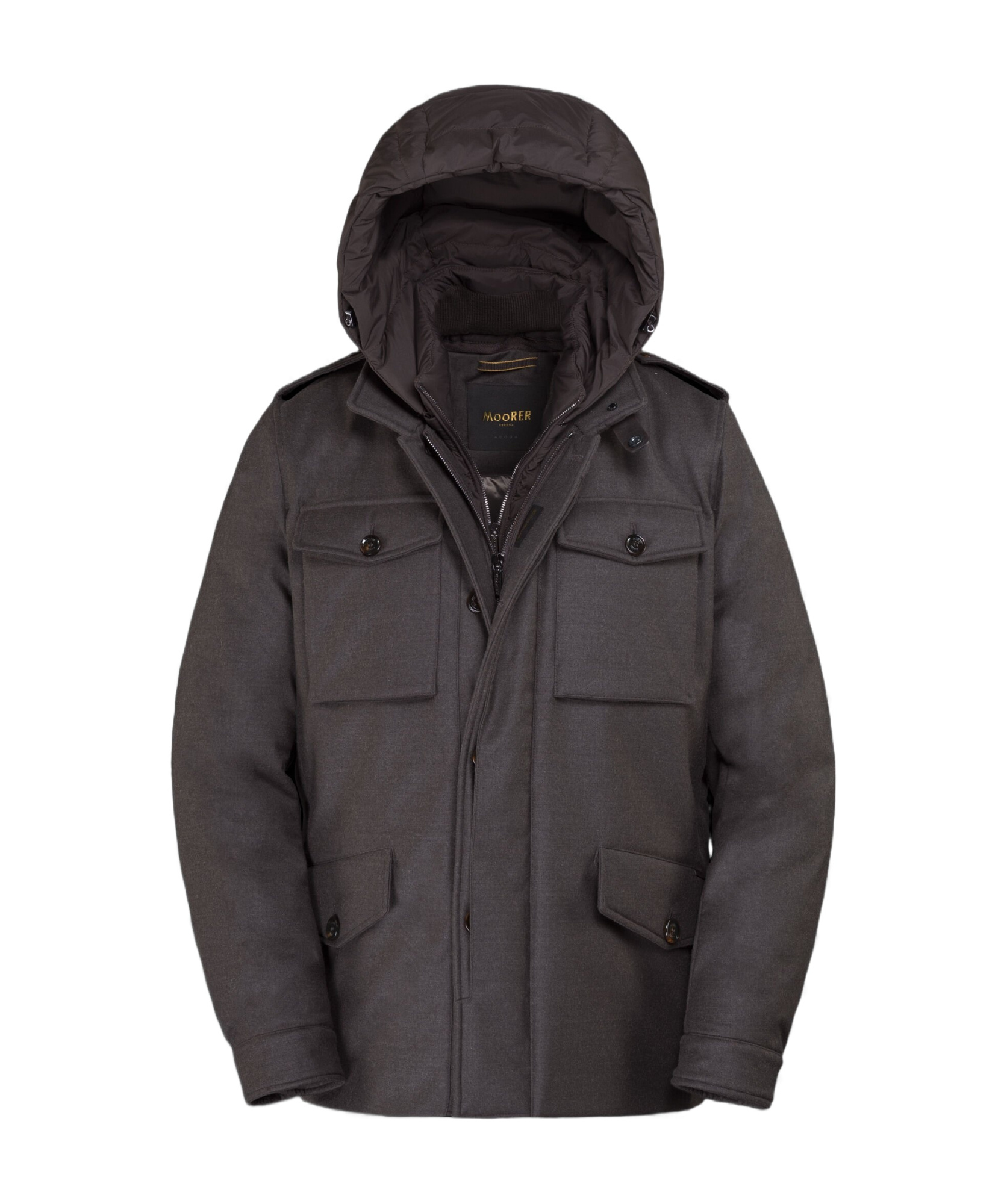 Moorer Hooded Down Jacket In Black