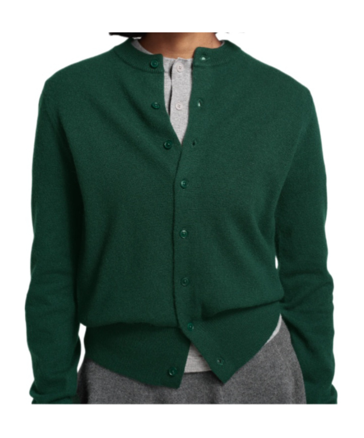 Extreme Cashmere Long-sleeved Knitted Cardigan In Green