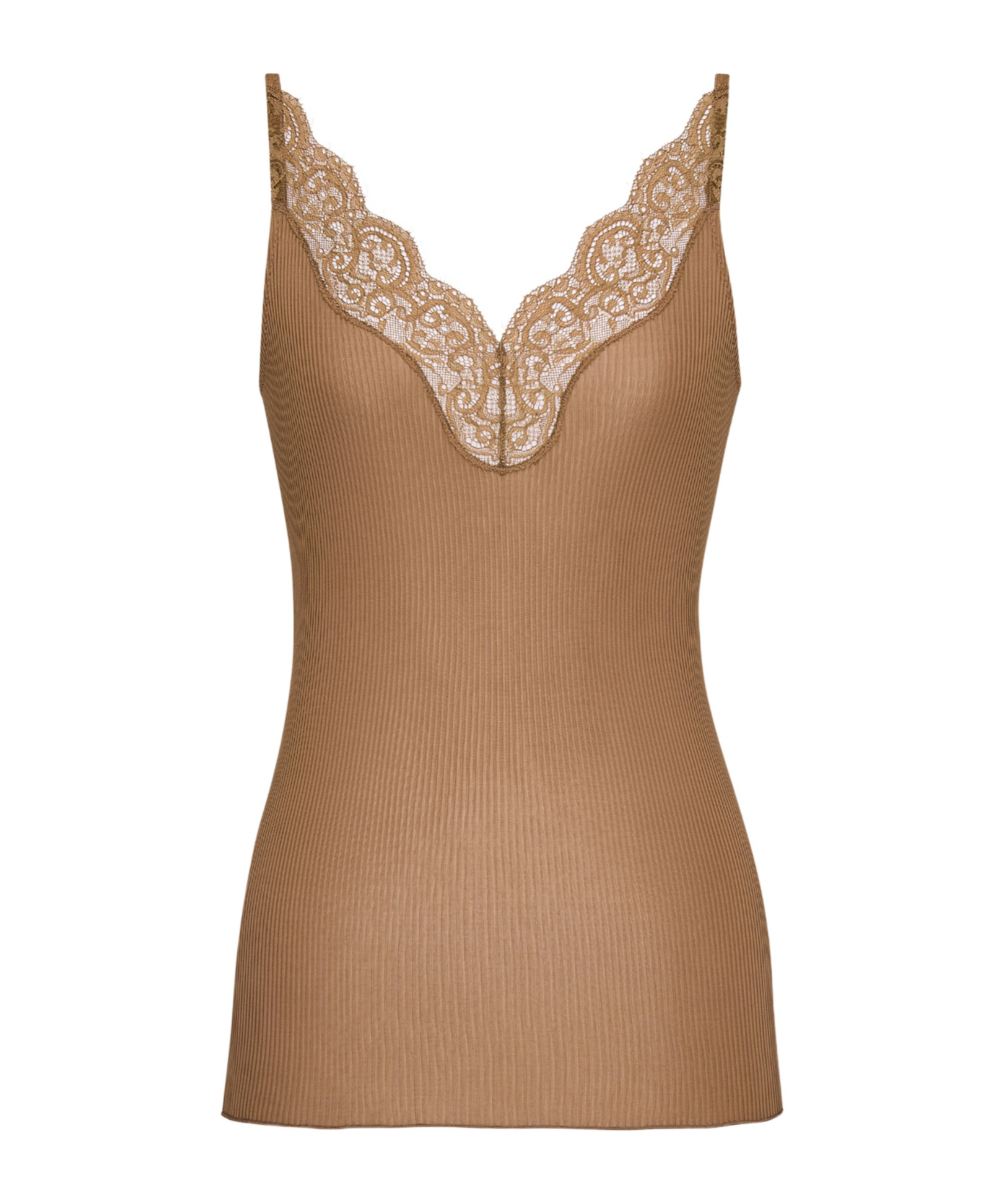 Saint Laurent Lace-trimmed Ribbed Silk-jersey Tank In Animal Print