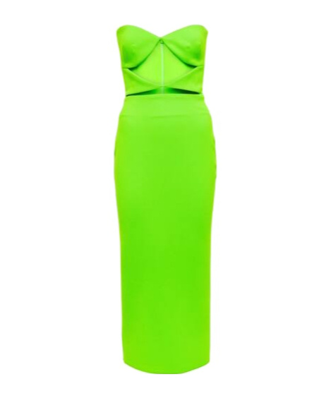 Alex Perry Hale Cutout Crêpe Midi Dress In Green