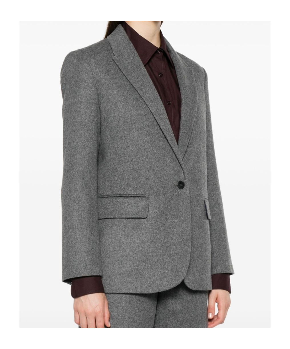 Forte Forte Tailored Long Sleeve Blazer Pockets In Gray