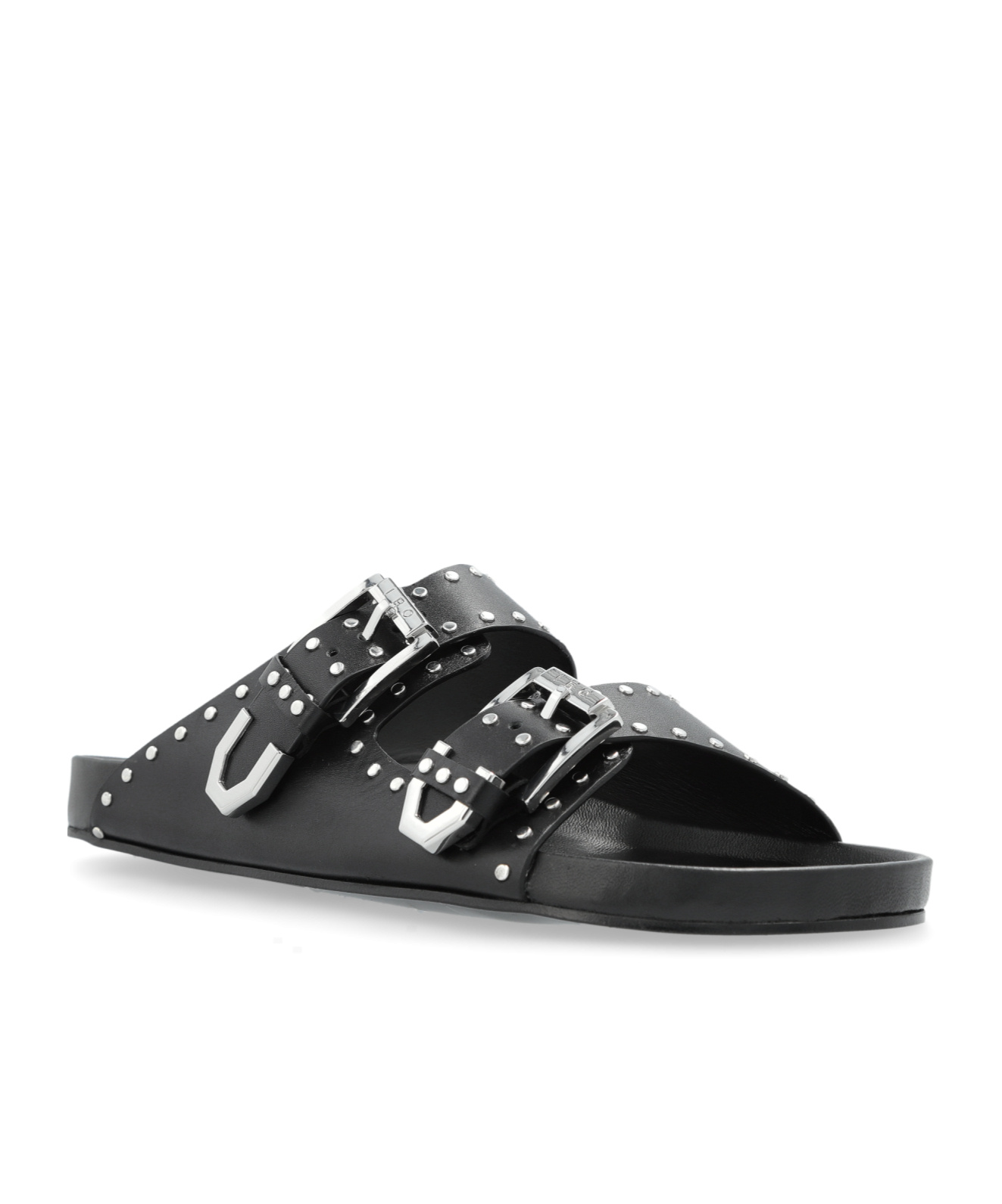 Iro Billie Flats In Black Leather In Black