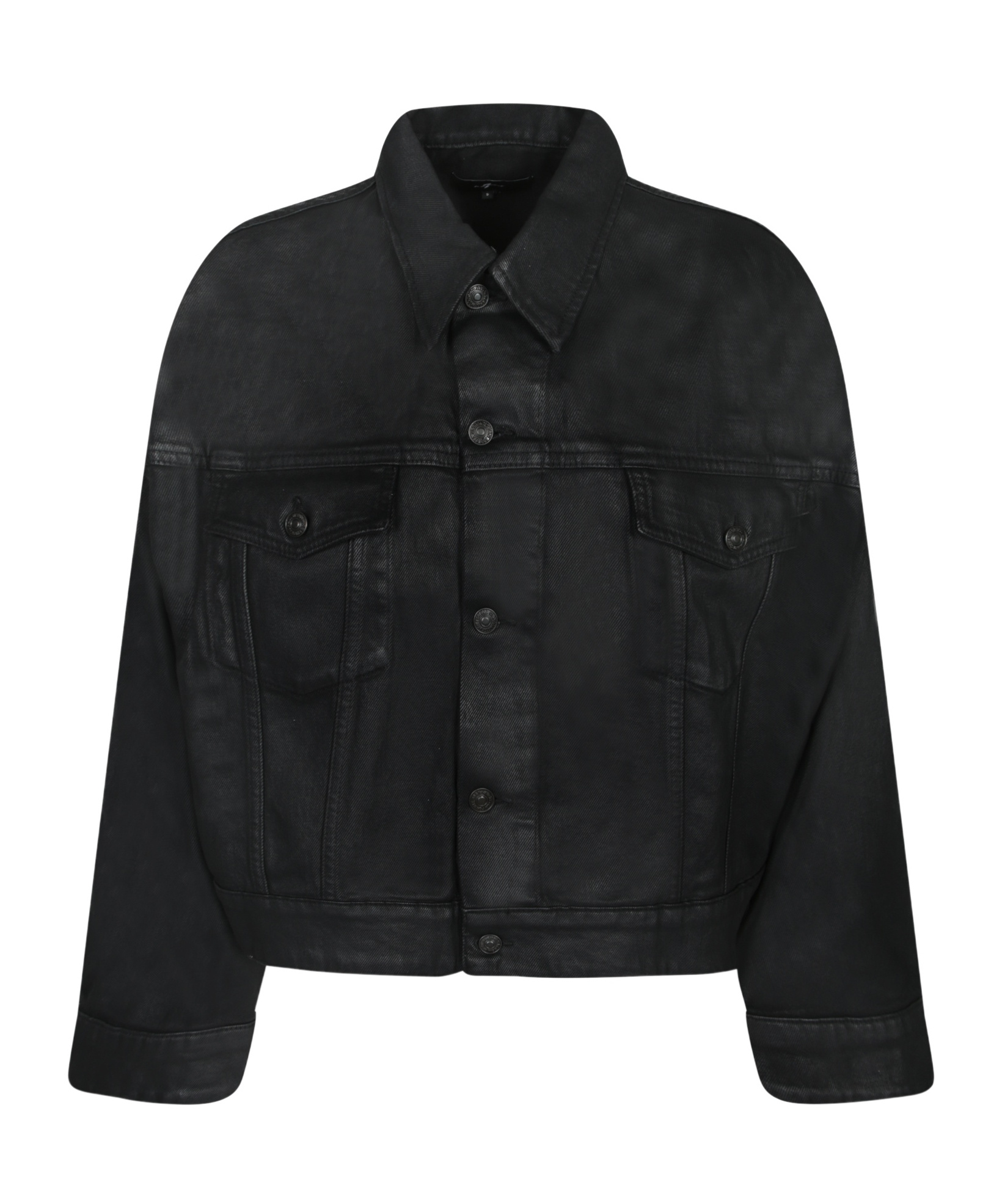 7 For All Mankind Button-down Casual Jacket In Black