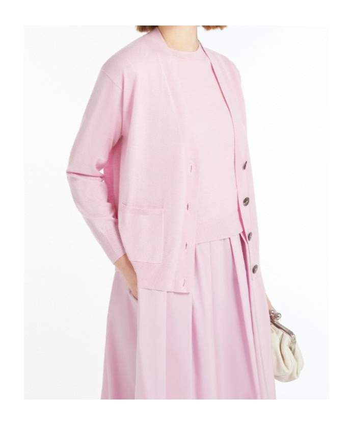 Weekend Max Mara V-neck Long-sleeved Sweater In Pink