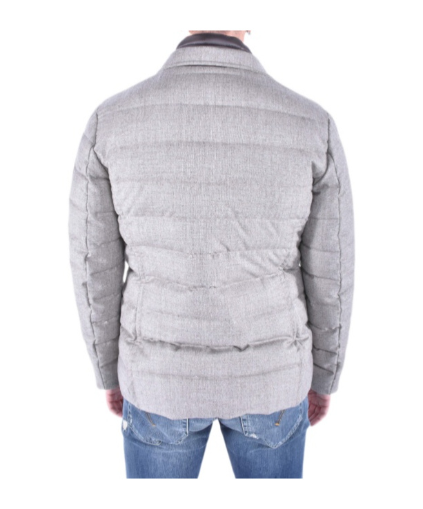 Moorer Quilted Cotton Jacket In Gray