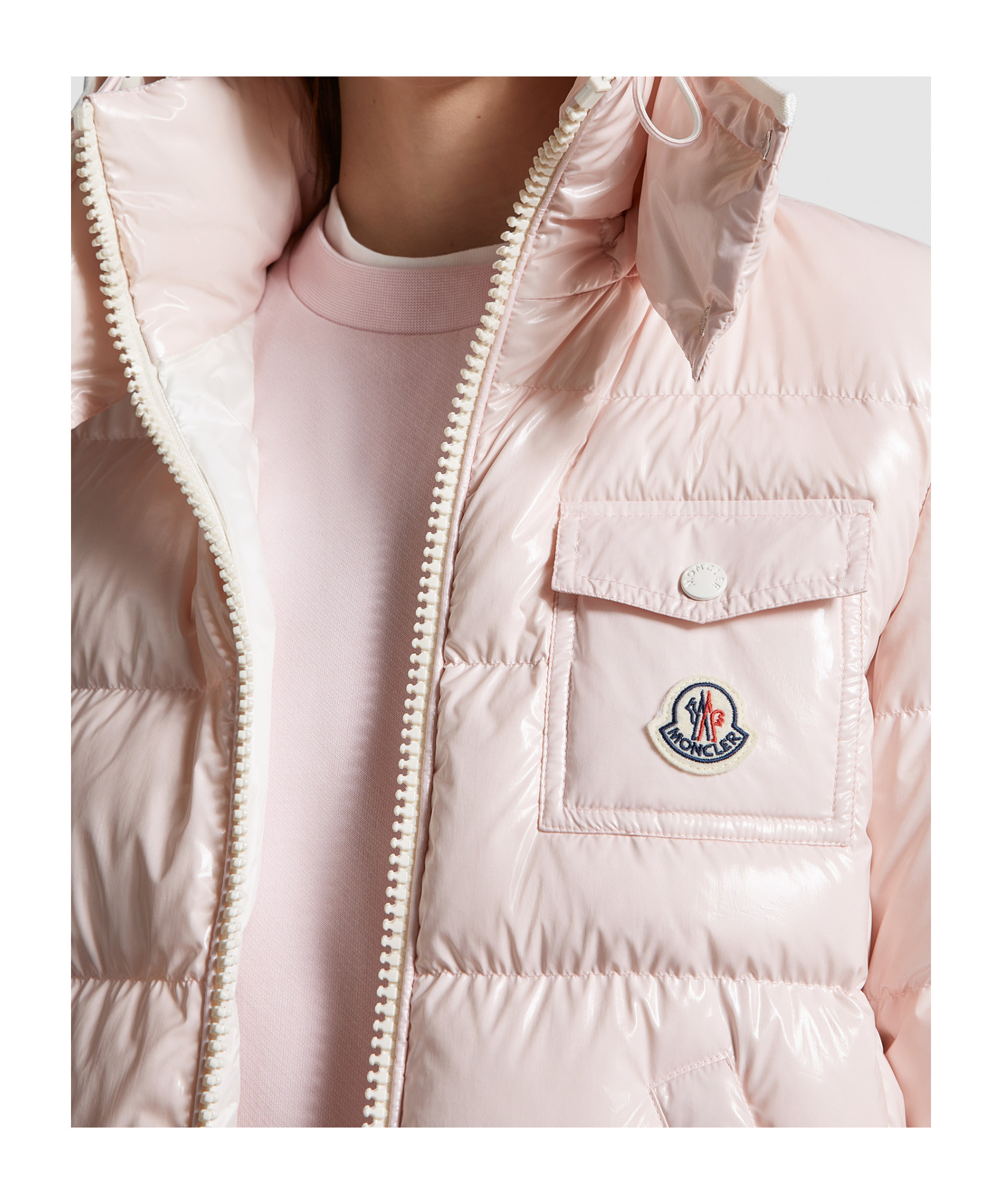 Shop Moncler Andro Hooded Short Down Jacket In Pink