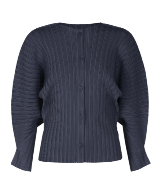 Shop Issey Miyake Ribbed Pleated Cardigan In Black