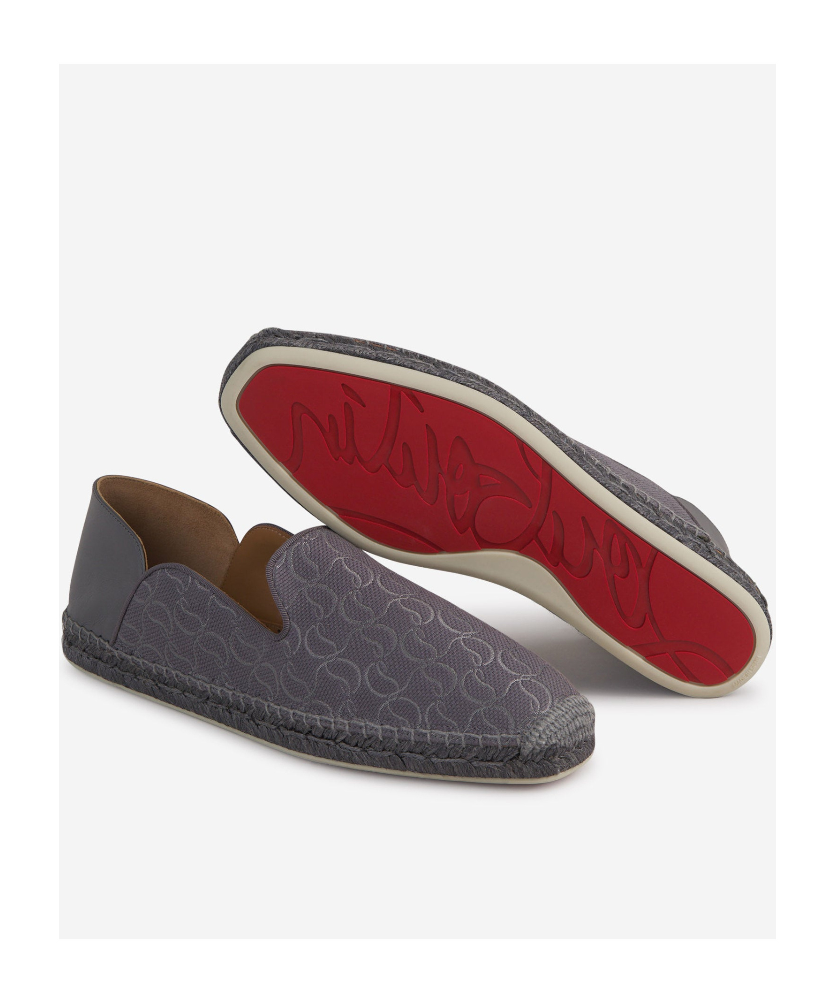 Christian Louboutin Collapsible-heel Croc-effect Leather-trimmed Suede Espadrilles In Black
