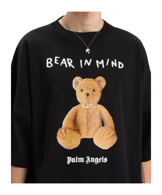 Palm Angels Men Bear In Mind Over T-shirt In Black