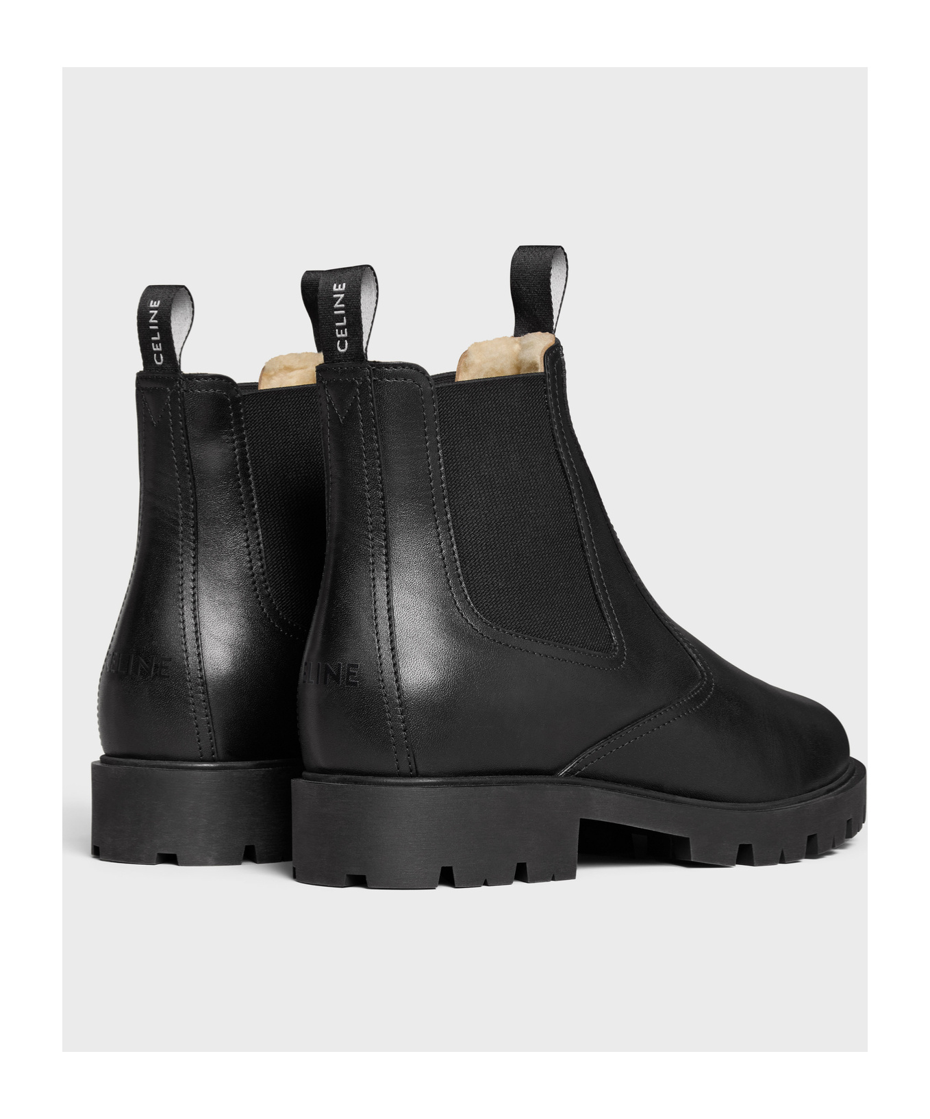 Celine Calfskin Chelsea Boots In Black