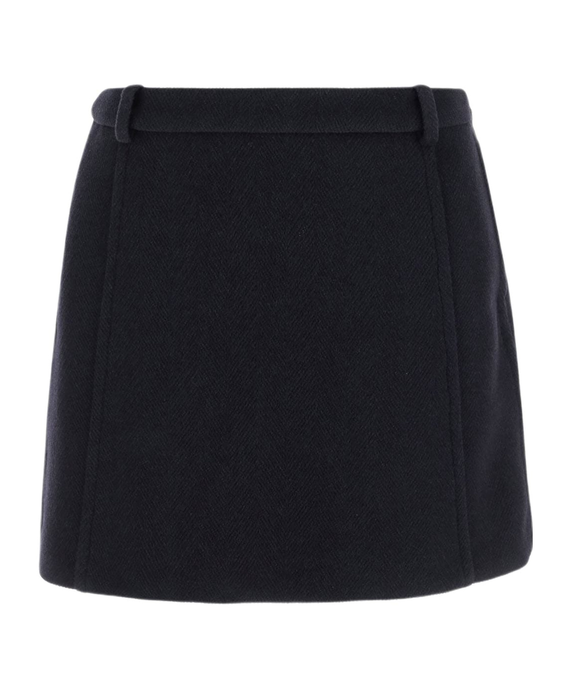 Jil Sander Herringbone Wool Mini Skirt