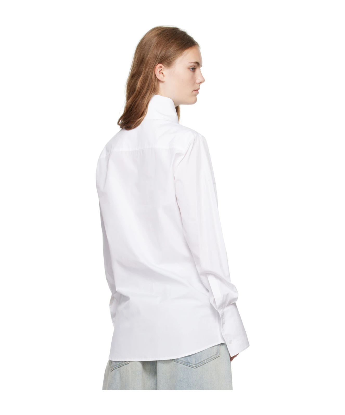 We11 Done Lapel Long-sleeved Shirt In White